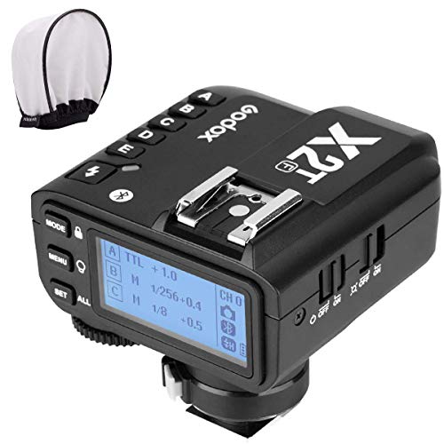 Godox X2T-F Transmisor TTL HSS para Fuji, Conexión Bluetooth, Función TCM, 5 Botones de Grupo Separados, Rueda de Control reubicada, Nuevo candado de Zapata y luz de Ayuda AF
