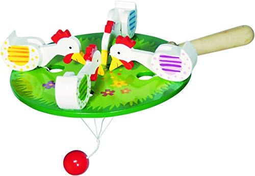 Goki 4 gallinas picoteando - Juegos y juguetes de habilidad/activos (Multicolor, Madera, 3 año(s), CE, 12,5 cm, 130 g) , color/modelo surtido