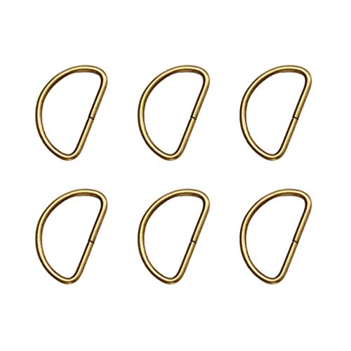 Healifty - Lote de 20 anillos correderos de metal ajustables con hebilla semicircular, para mochila, maleta o equipaje (plata) small Bronze 20pcs