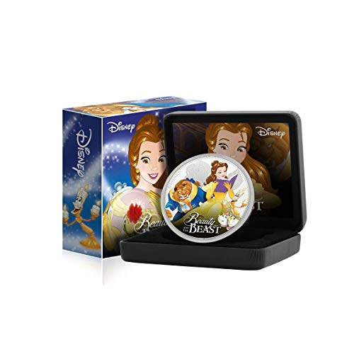 IMPACTO COLECCIONABLES Disney La Bella y la Bestia Edición Luxe - Moneda / Medalla bañada en Plata .999 - 65mm