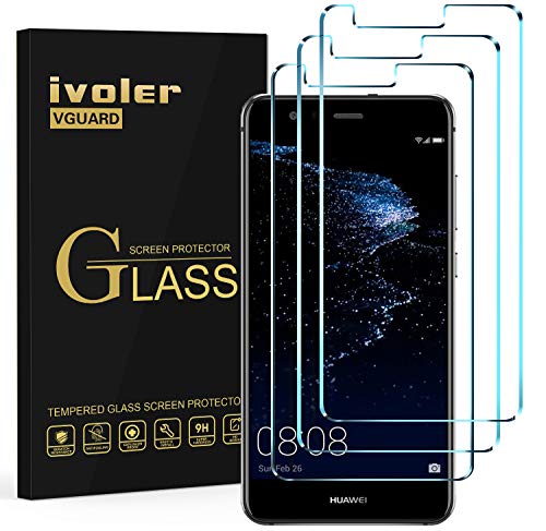 ivoler [3 Unidades] Protector de Pantalla para Huawei P10 Lite, Cristal Vidrio Templado Premium