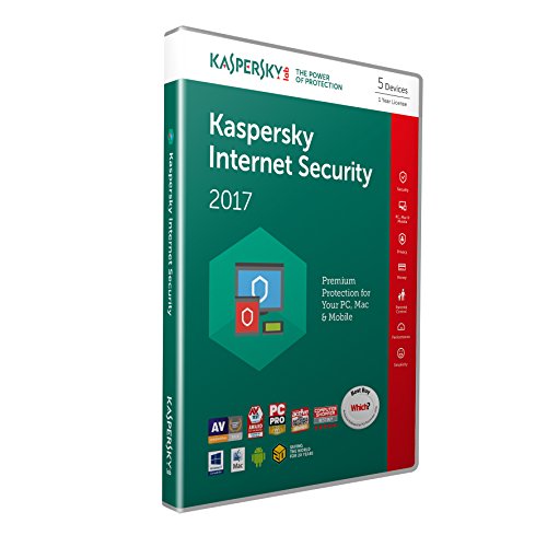 Kaspersky Lab Internet Security 2017 Base license 5usuario(s) 1año(s) Inglés - Seguridad y antivirus (5, 1 año(s), Base license, Soporte físico)
