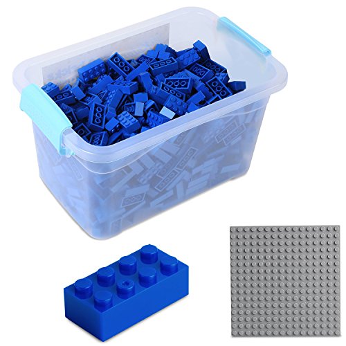 Katara Juego De 520 Ladrillos Creativos En Caja Con Placa De Construcción 100% Compatibles Con Lego Classic, Sluban, Papimax, Q-bricks, Color Azul (1827)