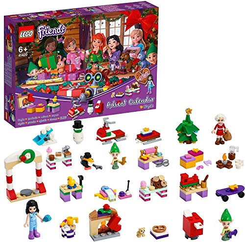 LEGO 41420 Friends Calendario de Adviento Navidad 2020, Miniset de Contrucción con Emma, Elves y Taller de Papá Noel