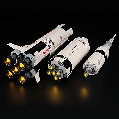 LIGHTAILING Conjunto de Luces (Ideas NASA Apolo Saturno V) Modelo de Construcción de Bloques - Kit de luz LED Compatible con Lego 21309 (NO Incluido en el Modelo)