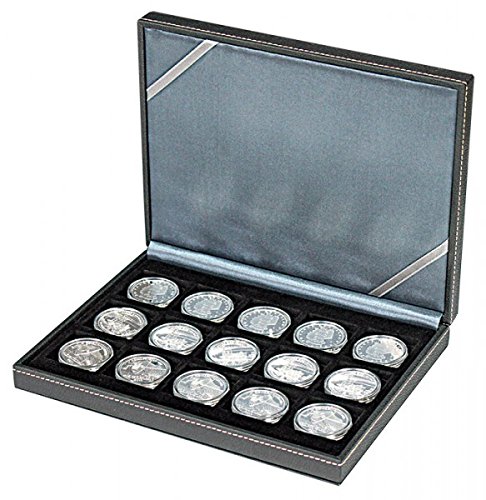 Lindner 2363-15 Estuche monedas NERA XM com 15 compartimentos cuadrados para monedas o cápsulas con un diámetro de hasta 40 mm