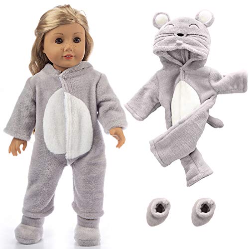 Lindo ropa de muñeca, lindo mono de animal ropa abrigo y pantalones traje niña juguete para niña de 18 pulgadas accesorios de muñeca niña regalo juguete- No Incluye Muñecas