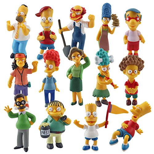 LLly 14 Piezas Modelo De Figura Familiar De Simpson, Figuras De Anime De PVC Assen'S Family Homer Figura Estatua Bart Retrato De La Familia Juguete 5-10 cm