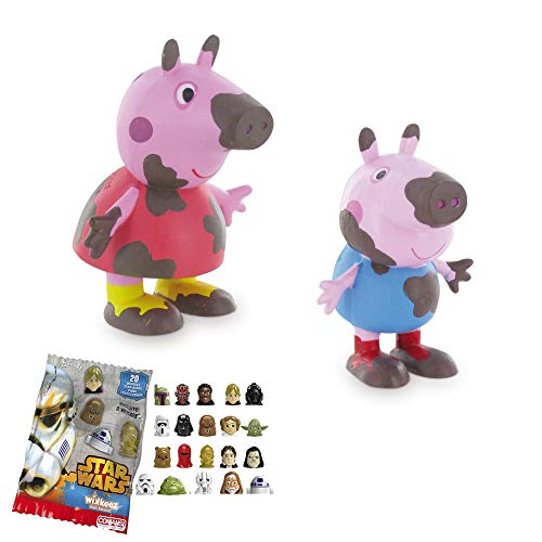 Lote 2 Figuras Comansi Peppa Pig Barro- Peppa Pig - George + Regalo