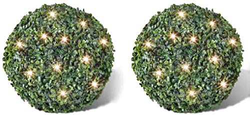 Lyrlody - 2 bolas de boj artificial para interior y exterior, diámetro 35 cm, verde