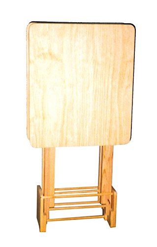Mesas auxiliares. Juego de 2 unidades con soporte. Madera de pino, en crudo. Para decorar.Medidas (ancho/fondo/alto): 48 * 41 * 85 cms. Medida mesa abierta: (ancho/fondo/alto) 48 * 41 * 60 cms.