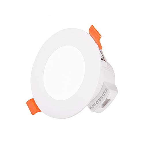 Mini Lampara Foco Downlight LED Empotrable 5W Tamaños de Agujero Techo Diámetro 65-80MM IP44 para Baño Cocina Color de Luz Ajustable No Regulable Lot de 1 de Enuotek