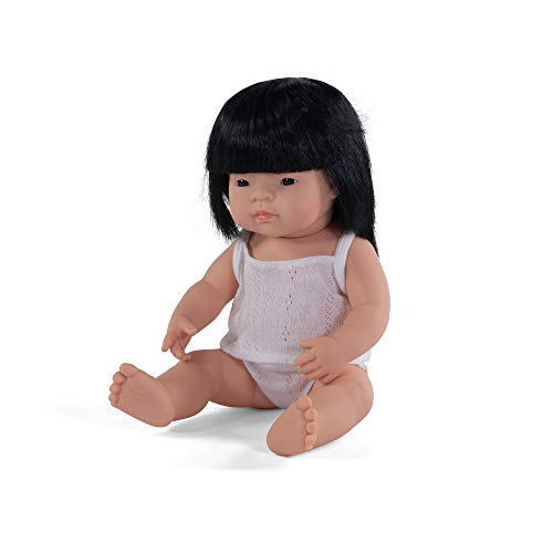 Miniland - Muñeco bebé asiático con ropa interior, 38 cm (31156)