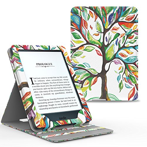 MoKo Kindle Paperwhite Funda - Premium Vertical Flip Smart Cover Case con Auto-Sueño/Estela - Álbo de la Suerte