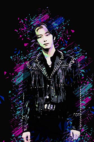 Monsta X Hyungwon: Iridescent Holographic Color Pop Art Member Performing 100 Page 6 x 9" Blank Lined Notebook Kpop Journal Book Fan Merch for Monbebe Fan