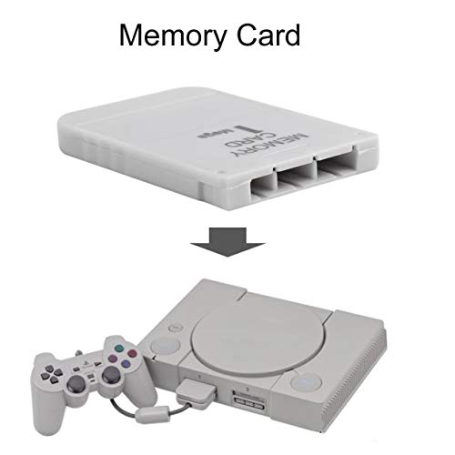 MXECO PS1 Memory Card 1 Mega Memory Card For Playstation 1 One PS1 PSX Game Useful Practical Affordable White 1M 1MB