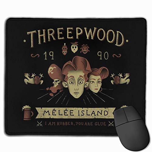 N / A Mouse Pad,Alfombrilla De Ratón para Juegos Monkey Island Threepwood, Alfombrillas Antideslizantes Suaves Y Cómodas para Decoración De Pc De Oficina,22cmx18cm
