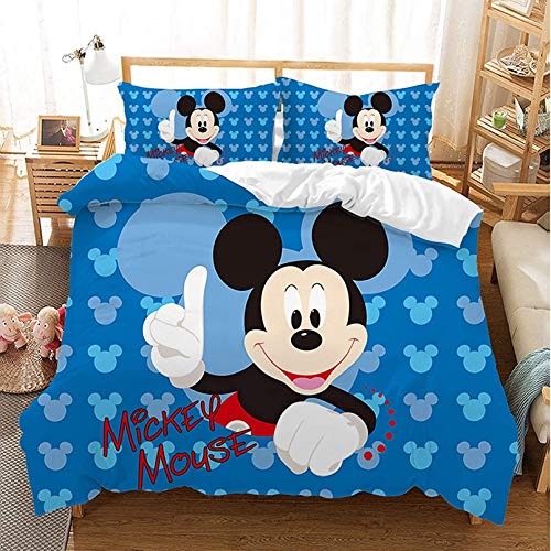 NBAOBAO Juego de ropa de cama de Mickey Mouse, adecuado para todas las estaciones, tejido de alta calidad, suave y cómodo (Mickey 5,135 x 200 cm + 80 x 80 cm x 2)
