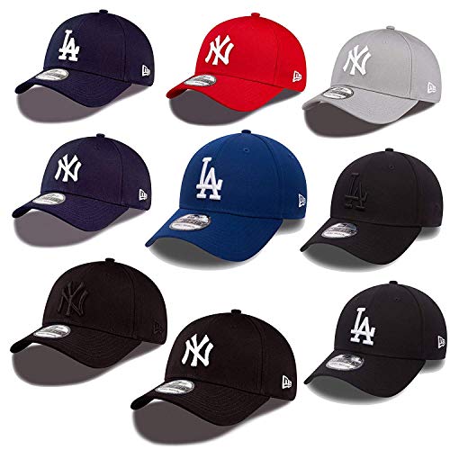 New Era 39thirty Gorra New York Yankees Los Angeles Dodgers en el Bundle con UD CALAVERA PAÑUELO en Muchos Colores - #06 NY Yankees, Small / Medium