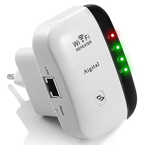 [New] Repetidor WiFi inalámbrico,Velocidad 300Mbps Extensor de Red wifi (Botón WPS, modo AP y Repeater, Fácil de configurar, Compatible con Router y Fibra, 1 Puerto 10/100 mbps, antenas internas)