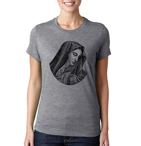Nothingtowear Arte Antiguo De La Virgen María T-Shirt Camiseta De Mujer Gris M