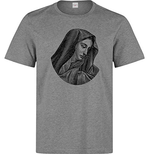 Nothingtowear Arte Antiguo De La Virgen María T-Shirt Camiseta para Hombre Gris L