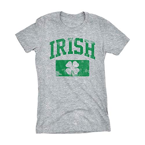 NR Irlandés Camiseta para Mujer del día del St Patricks - irlandés atlético Urge Venta, Grande, Sportgrey
