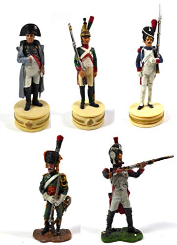 OPO 10 - Lote de 5 Figuras Soldados 1/32 60mm 1er Imperio Napoleon Dragon Guardia Imperial Caza GRANADIER del Prado (LS13)
