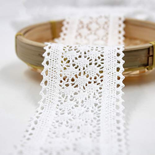 Outtybrave 5yards/lote 6 cm de ancho blanco algodón encaje cinta DIY hecho a mano encaje TRIMS ropa accesorios