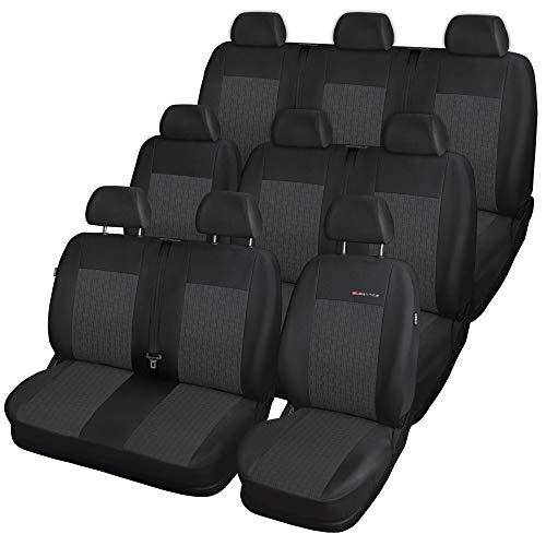 P1 - Fundas de asiento de coche para Ford Transit Custom BUS (9 asientos) 2012 +