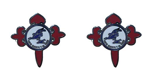 Pack 2 Pins de Solapa Escuadrilla Azul Cruz de Santiago 22mm Recreación Histórica-Réplica Militar