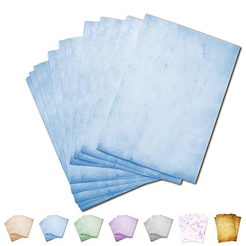 Partycards Papel de Escribir | 50 Hojas |Azul|Formato DIN A4 (21,0 x 29,7 cm)|Gramaje 90 g/m² |impresión a Doble Cara, Adecuada para Todas Las impresoras