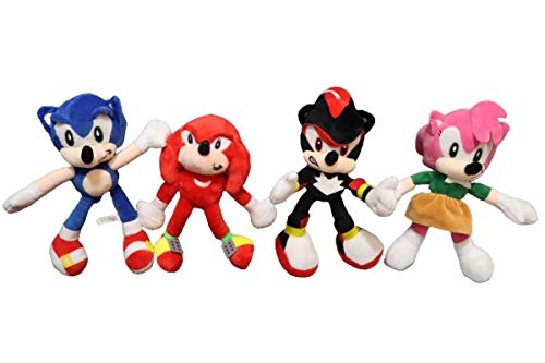 Peluche Sonic 4 unids / lote Sonic Shadow Amy Rose Knuckles Tails juguetes de peluche suave muñecas de peluche regalo para niños