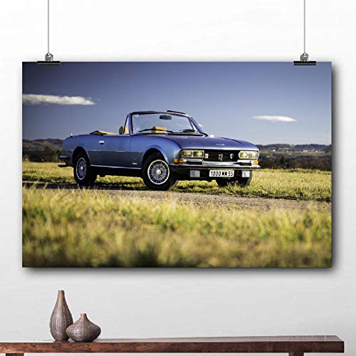 Peugeot 504 v6 convertible vintage coche impreso pared arte lienzo cartel pintura para sala de estar decoración del hogar 60x80 cm 24x32 pulgadas sin marco