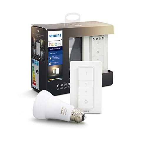 Philips Hue Bombilla inteligente LED E27 con Mando Inalámbrico, con Bluetooth, Luz Blanca de Cálida a Fría, Compatible con Alexa y Google Home
