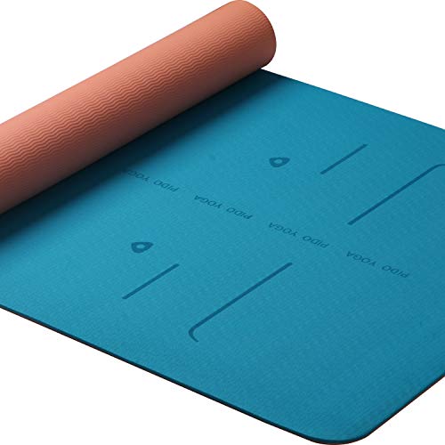 PIDO - Esterilla de yoga de viaje ligera, respetuosa con el medio ambiente, antideslizante, esterilla de estiramiento para pilates y gimnasia,183 x 61 x 0,6 cm
