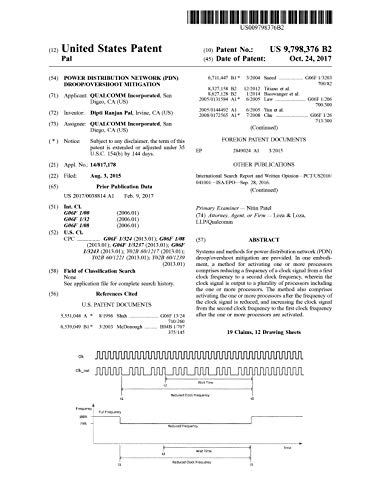 Power distribution network (PDN) droop/overshoot mitigation: United States Patent 9798376 (English Edition)