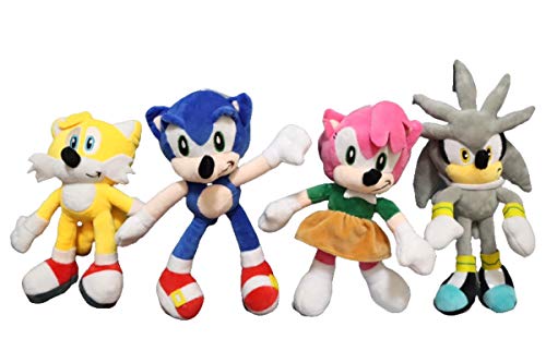 QIMA Sonic Toy 4 unids/Lote Sonic y Miles Prower Tails muñecos de Peluche de 40cm Hijo