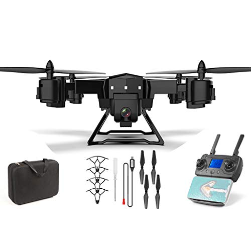 QWinOut KY601G - Drone GPS plegable 4K cámara HD 5G WiFi LED 2.4G 4CH 1.8km larga distancia 20 minutos vuelo RC FPV Drone cuadricóptero con bolsa de transporte (con 2 pilas, negro)