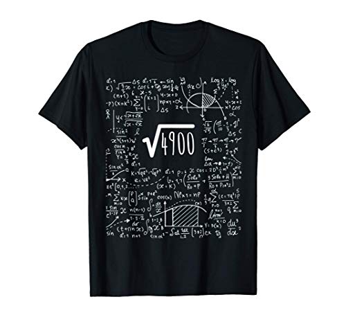 Raíz cuadrada de 4900 regalo de cumpleaños 70 años Math Geek Camiseta