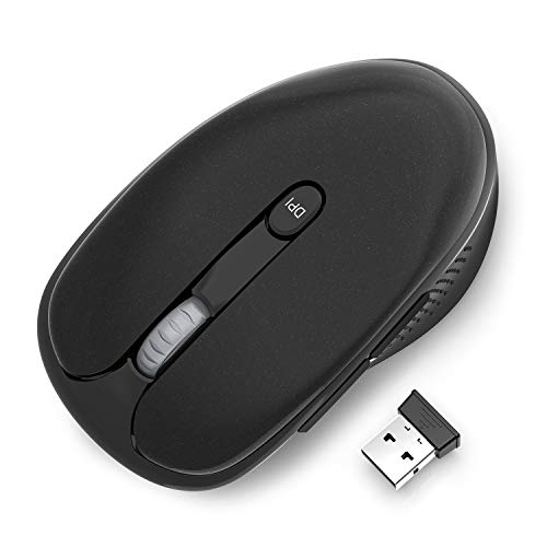 Raton Inalámbrico Portatil, TedGem 2.4G Raton Inalambrico Mouse Raton Mouse Inalambrico Raton Gaming con Receptor USB Nano, 6 Botones, para PC/Tablet/Laptop y Windows/Mac/Linux, Office Home