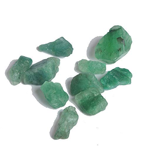 Real Gems 70.50 CT Hermosa Esmeralda Verde Natural 10 Piezas Lote de Piedras Preciosas Sueltas crudas para usos multipropósito