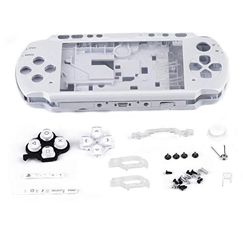 Reemplazo de la Carcasa Completa Consola del Juego Cubierta de la Carcasa Cubierta Trasera Piezas de reparación para el Sistema PSP 3000 / Playstation Portable 3000(Blanco)
