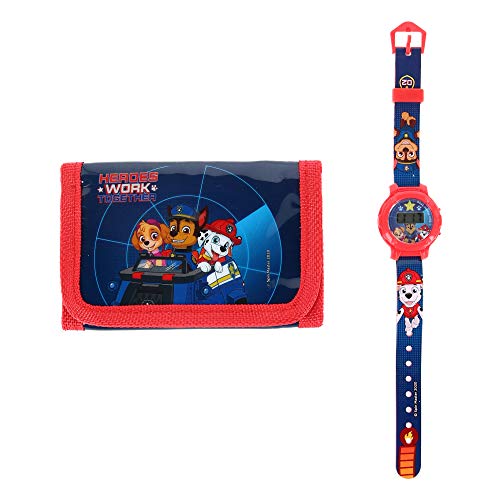 Reloj digital para niños de la Patrulla Canina, con cartera, producto oficial