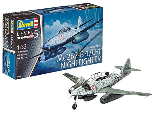 Revell Maqueta de avión 1: 32 – Messerschmitt ME262 B de 1/U de 1 Night Fighter en Escala 1: 32, Niveles 5, réplica exacta con Muchos Detalles, 04995