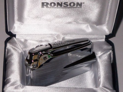 Ronson Premier Edition Varaflame Mechero Monogram cromo pulido nuevo en caja de regalo