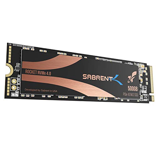 Sabrent 500GB Rocket Nvme PCIe 4.0 M.2 2280 SSD Interno Unidad de Estado sólido de máximo Rendimiento (SB-ROCKET-NVMe4-500)