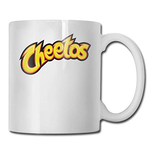 Taza de café de cerámica blanca de 11 onzas, logotipo particular de Cheetos, tazas blancas, talla única