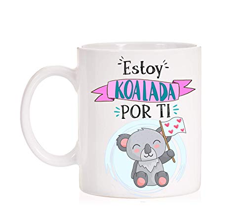 Taza Koala. Estoy Koalada por ti. Taza divertida de desayuno para regalo de enamorados muy divertida. Ideal para novios o novias. Con caja divertida a juego