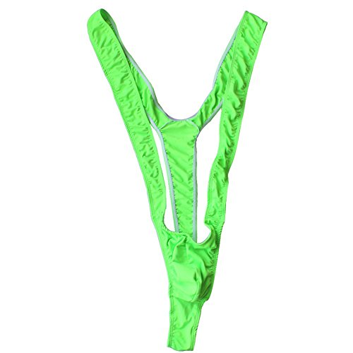 TiaoBug Mankini Estilo Borat para Hombres Bañador Playa Carnaval Disfraz Borat para Despedida de Soltero Fiesta en Casa Verde Fluorescente 70-100cm